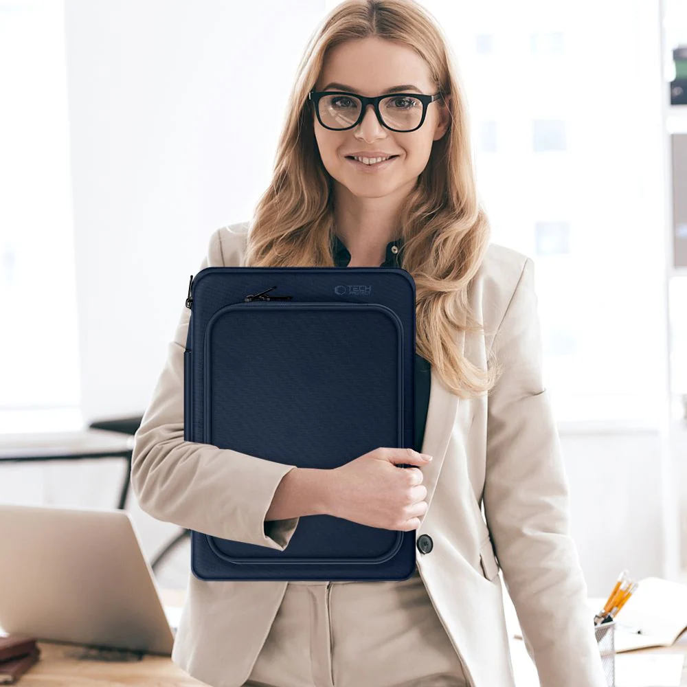 Tasche für 13" / 14" Laptop, Tech-Protect Basic Bag, Dunkelblau - Image 10