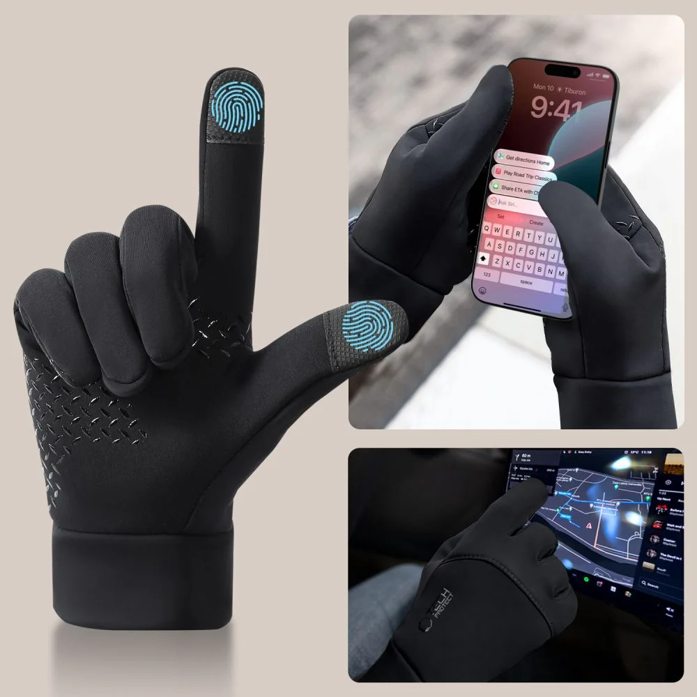 Tech-Protect WG01 Winter Touchscreen-Handschuh M, Schwarz - Image 2