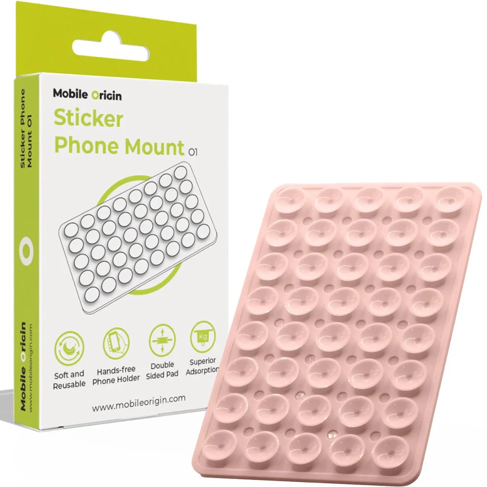 Telefonhalter mit Saugnapf, Mobile Origin Sticker Phone Mount O1, Hellrosa - Image 4