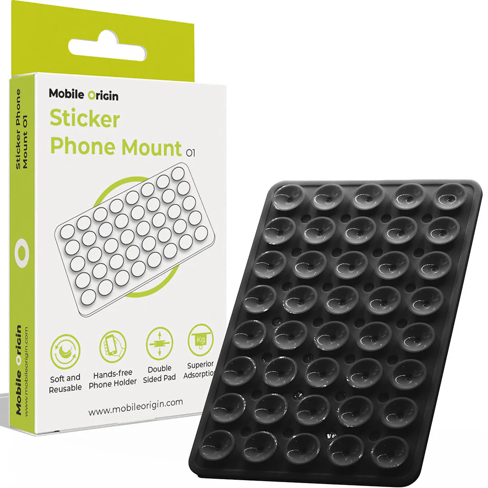 Telefonhalter mit Saugnapf, Mobile Origin Sticker Phone Mount O1, Schwarz - Image 4