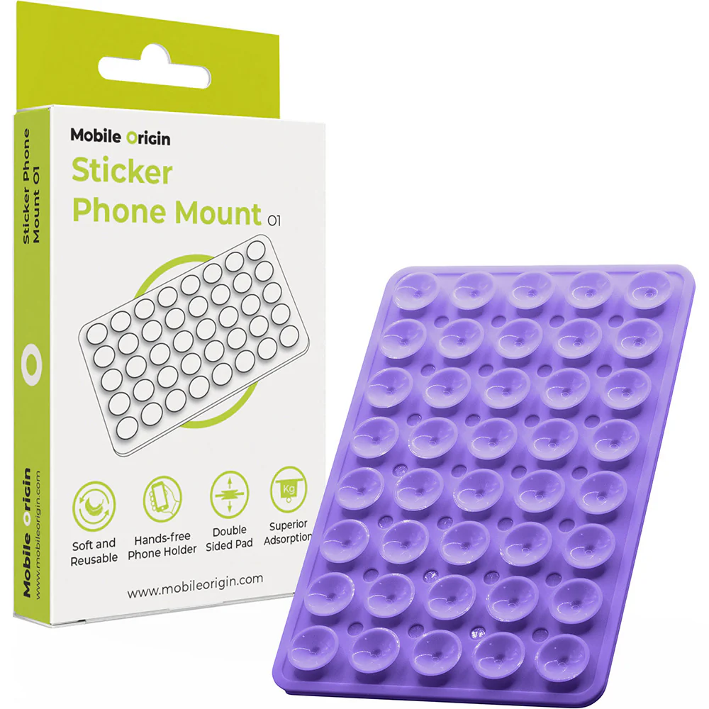 Telefonhalter mit Saugnapf, Mobile Origin Sticker Phone Mount O1, Violett - Image 5