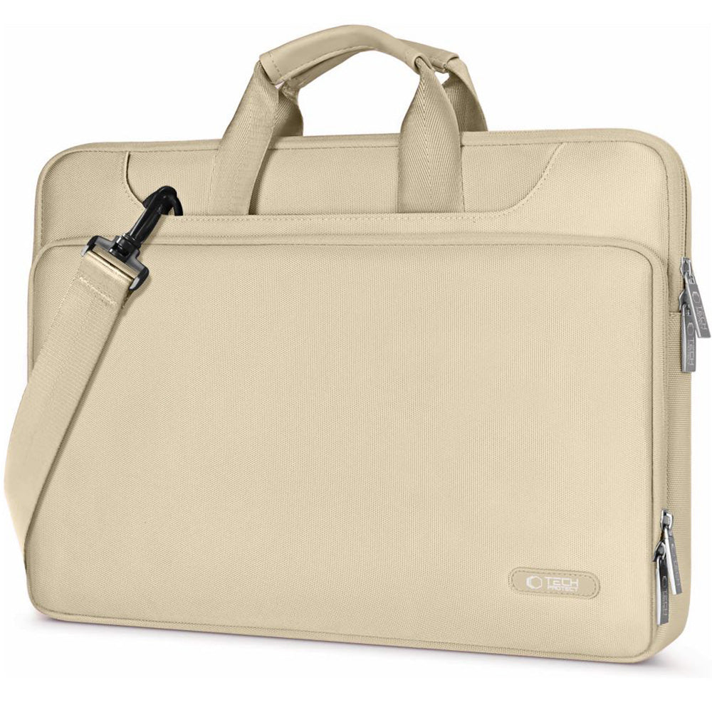 Umhängetasche für 13-14“ Laptop, Tech-Protect Pocket Bag, Beige - Image 2