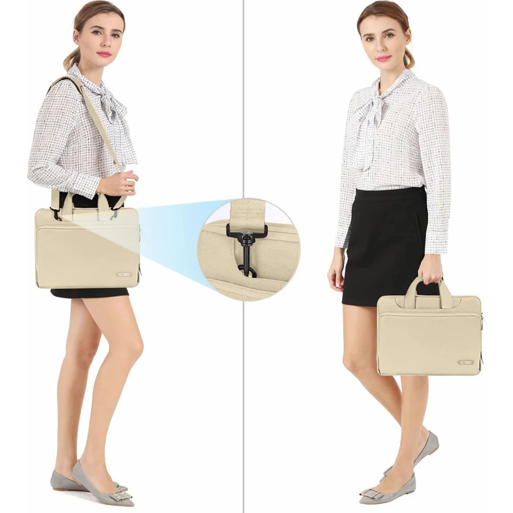 Umhängetasche für 13-14“ Laptop, Tech-Protect Pocket Bag, Beige - Image 6