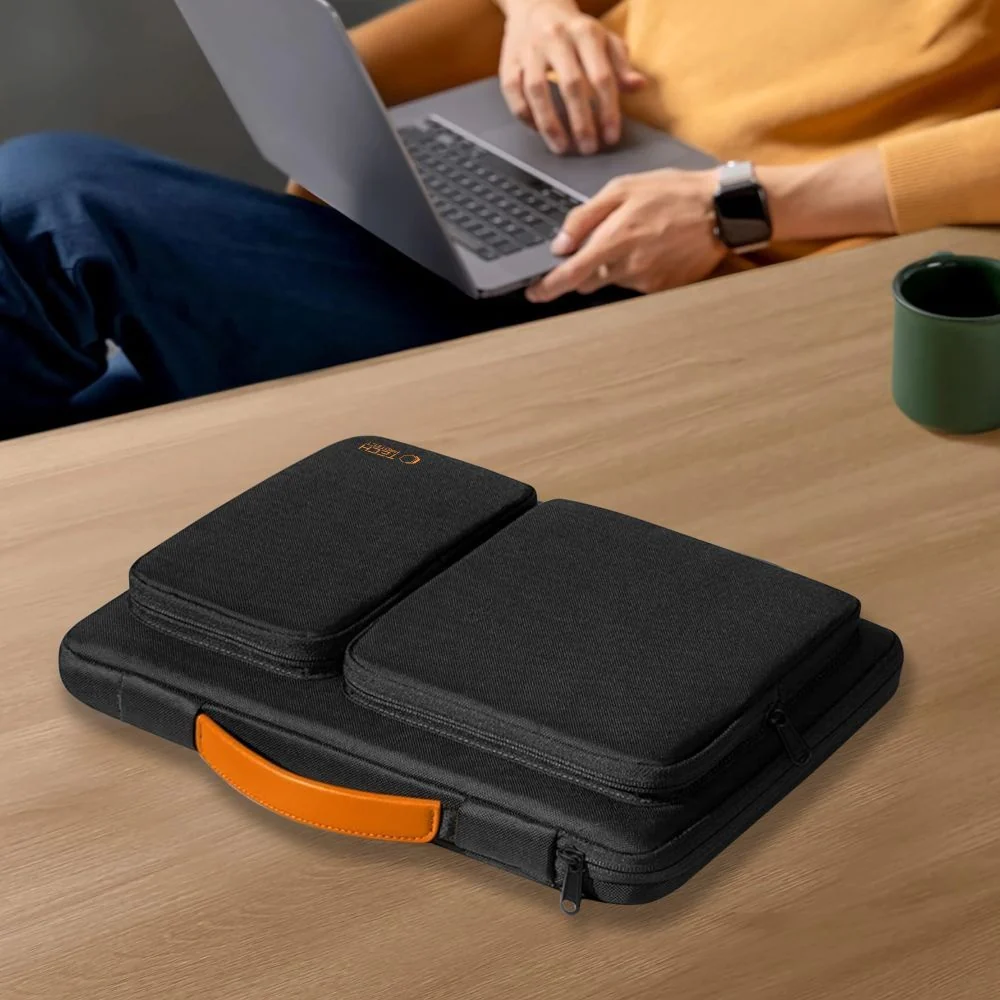 Umhängetasche für 15-16“ Laptop, Tech-Protect Defender Bag, Schwarz/Orange - Image 14