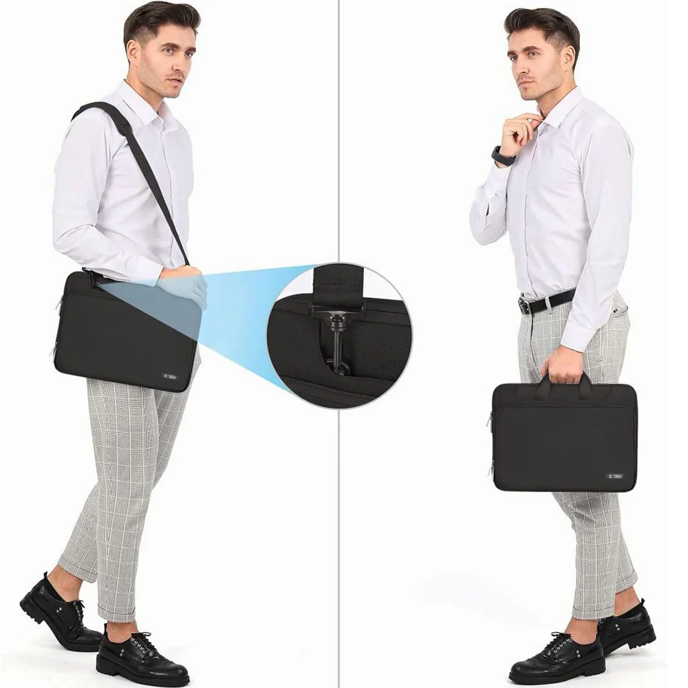 Umhängetasche für 15-16“ Laptop, Tech-Protect Pocket Bag, Schwarz - Image 6