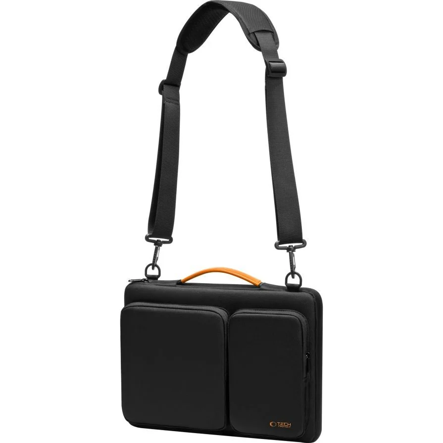 Umhängetasche für 13-14“ Laptop, Tech-Protect Defender Bag, Schwarz/Orange - Image 10