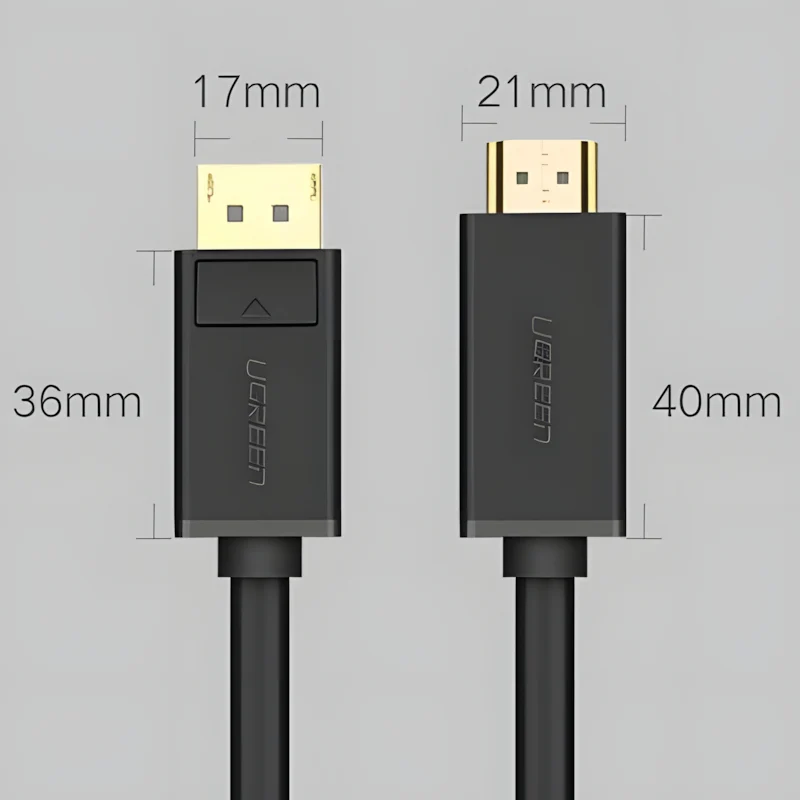 Unidirektionales Kabel DisplayPort zu HDMI, 4K, UHD, 1,5 m, Ugreen DP101, Schwarz - Image 14