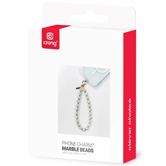 Universal-Handyband für das Handgelenk, Crong Phone Charm, Gold mit Marmorperlen - Image 5
