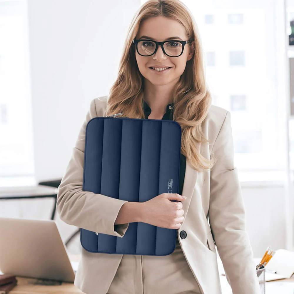 Universal Laptoptasche bis zu 13-14", Tech-Protect Fluffy, Dunkelblau - Image 10