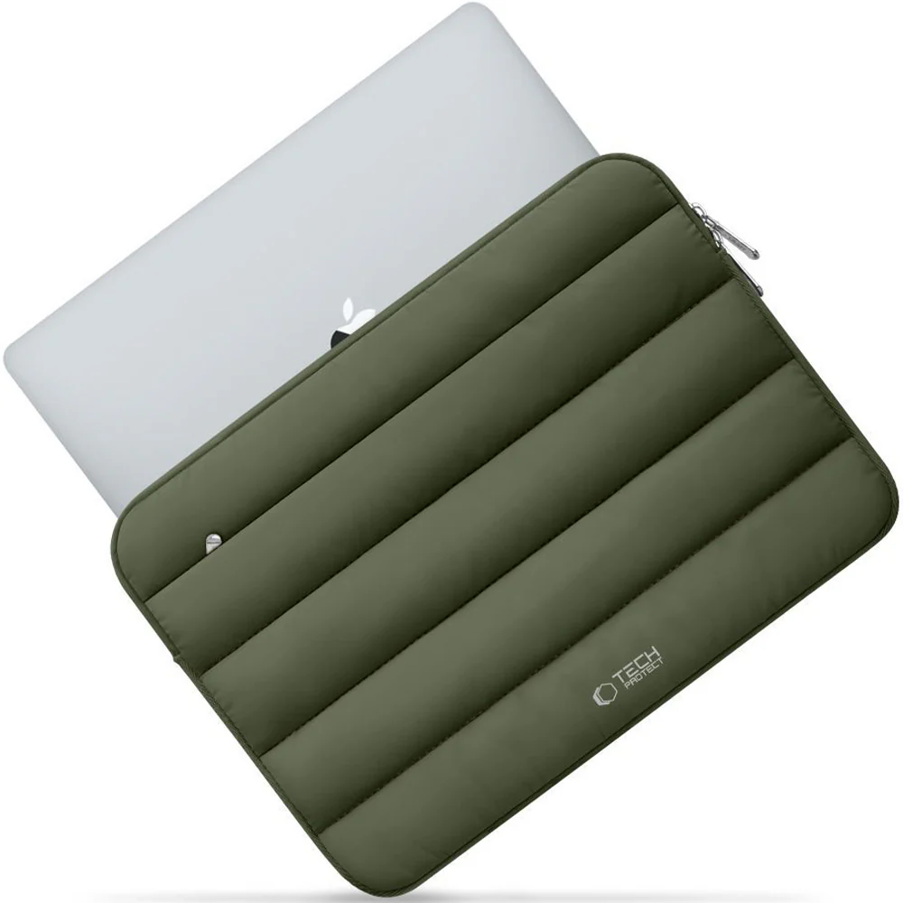 Universal Laptoptasche bis zu 13-14", Tech-Protect Fluffy, Dunkelgrün - Image 6
