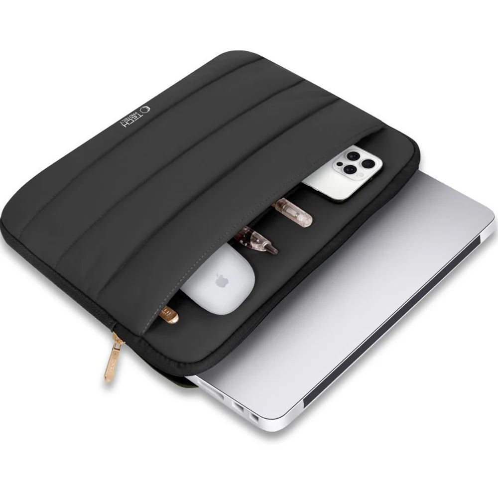 Universal Laptoptasche bis zu 13-14", Tech-Protect Fluffy, Schwarz - Image 5