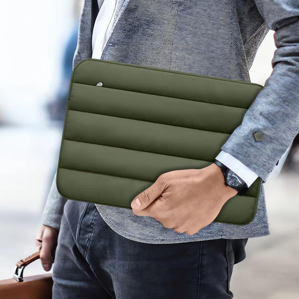 Universal Laptoptasche bis zu 15"-16", Tech-Protect Fluffy, Dunkelgrün - Image 12