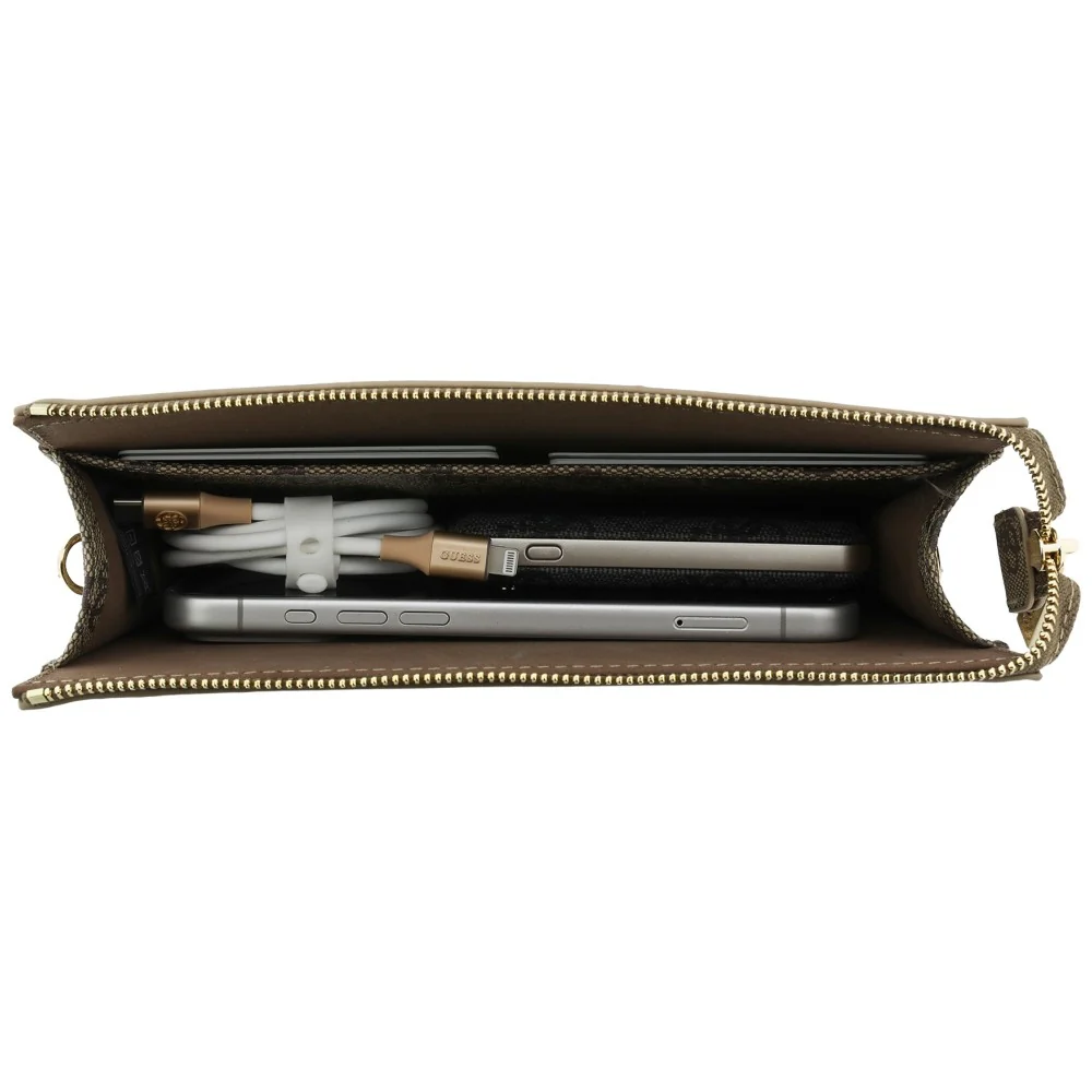 Universaltasche / Schuber 21 x 13,5 x 3,5 cm, Guess Phone Pouch, Brown - Image 6