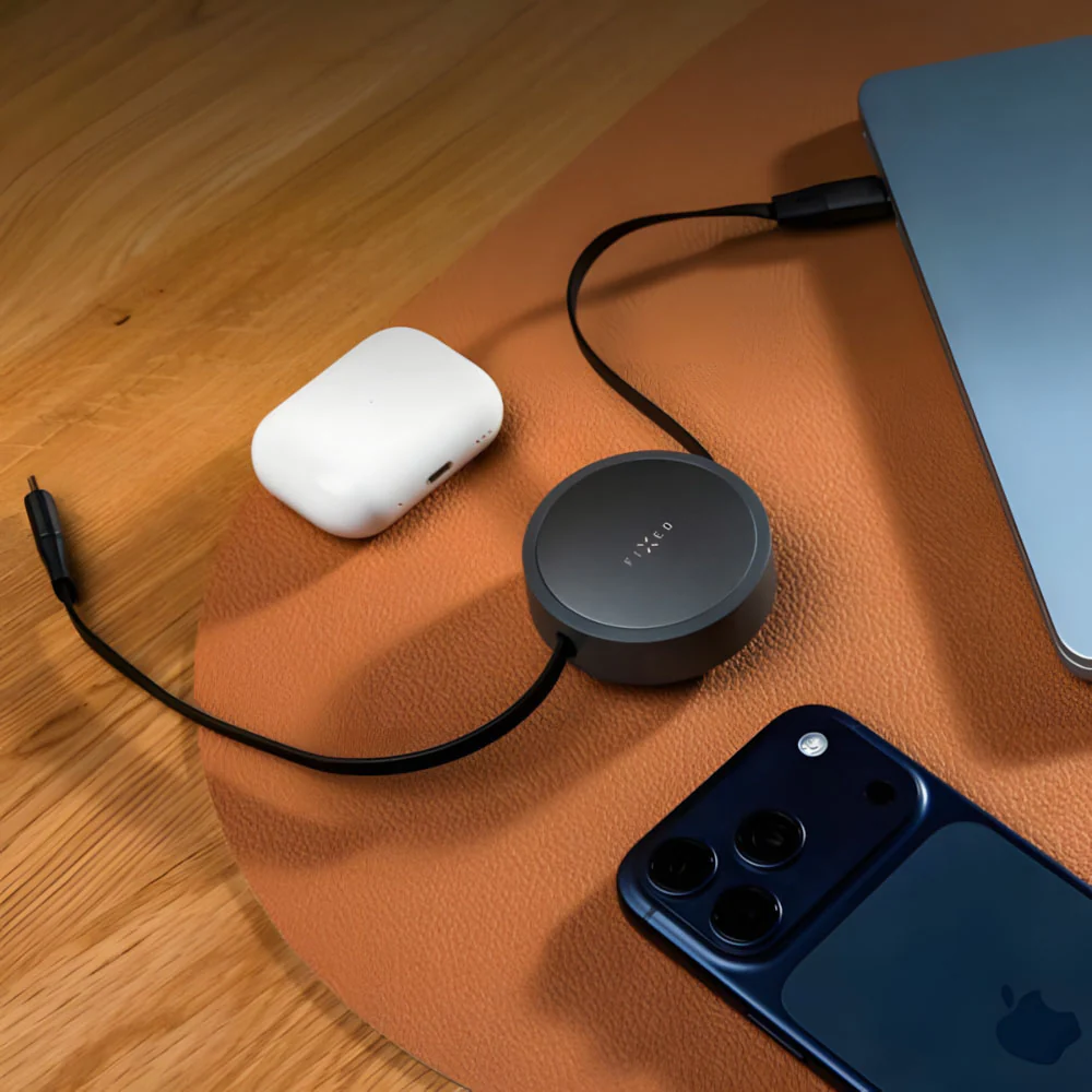 USB-C-Spiralkabel, Fixed Retractable USB-C zu USB-C, 100W PD, 1 m, Grau - Image 7