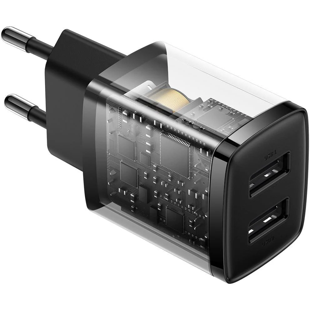 Wandladegerät Baseus Compact 2x USB-A 10,5 W, Schwarz - Image 7