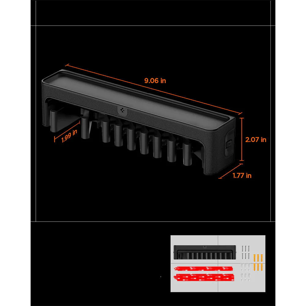 Wandorganizer für Uhrenarmbänder und Smartwatch-Armbänder, Spigen Band Organizer S341, Schwarz - Image 9