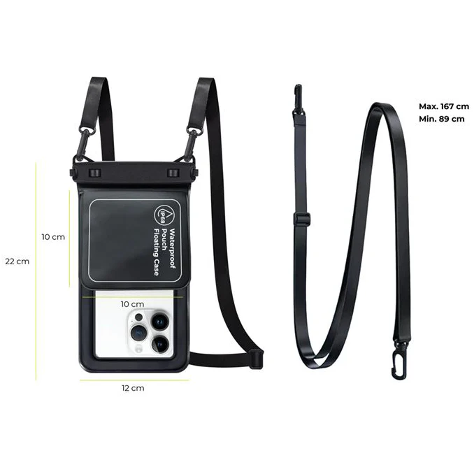 Wasserdichte Hülle Mobile Origin IP68 Waterproof Floating Case für Smartphones bis max. 6,8", Schwarz - Image 10