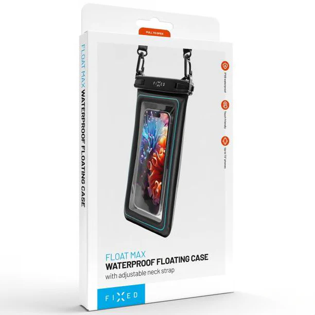 Wasserdichte Schutzhülle Fixed Float Max für Smartphone max. 7.5", Transparent-Schwarz - Image 11