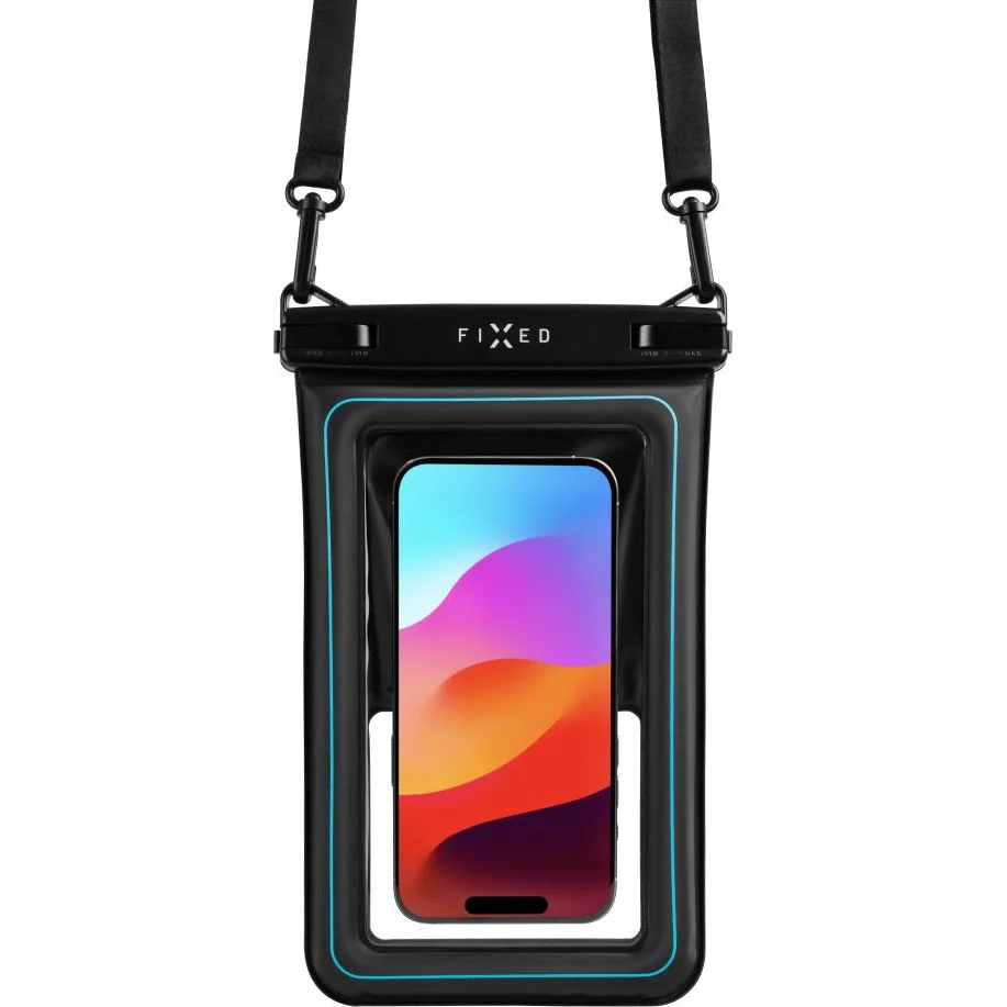 Wasserdichte Schutzhülle Fixed Float Max für Smartphone max. 7.5", Transparent-Schwarz - Image 8
