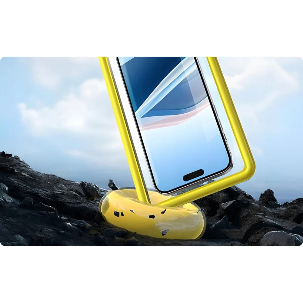 Wasserdichte Schutzhülle für Smartphone max. 7'2", Baseus Waterproof Deep Dive Case, Schwarz und Gelb - Image 6