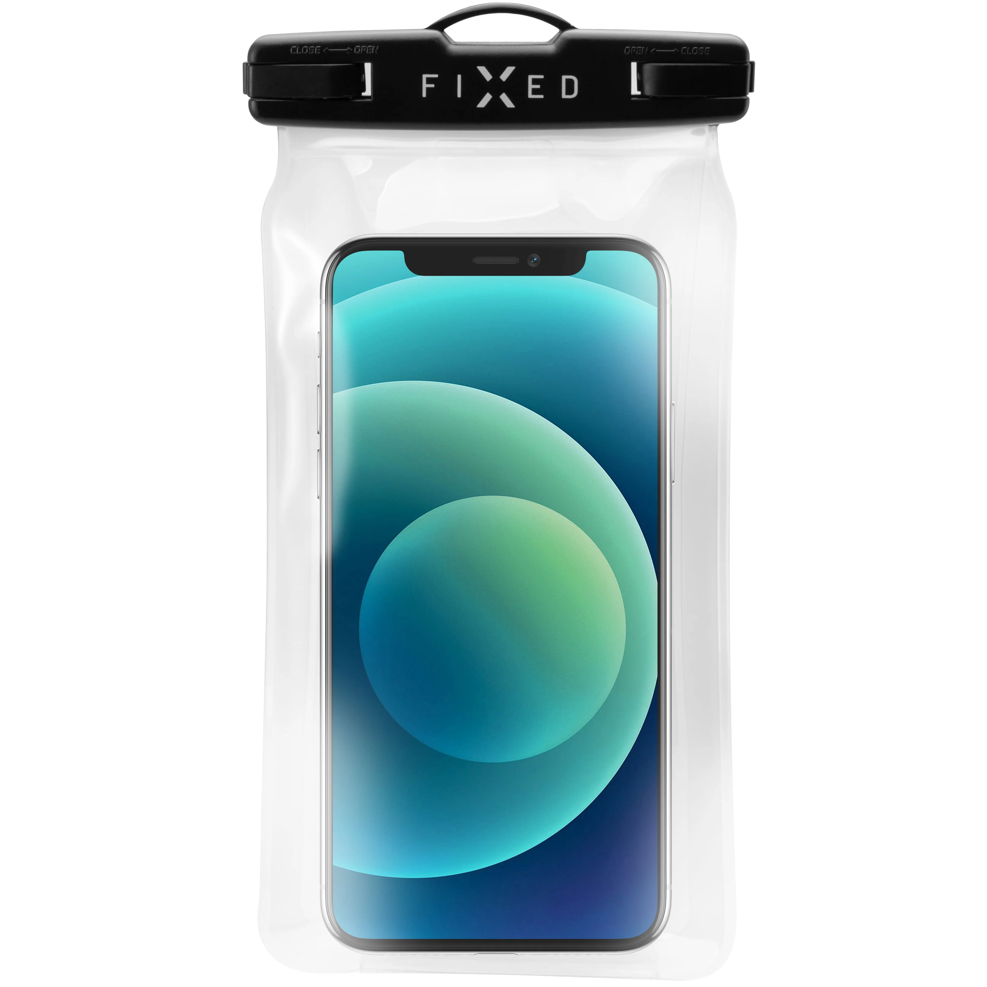 Wasserdichte Schutzhülle Fixed Float für Smartphone max. 7.2", Transparent-Schwarz