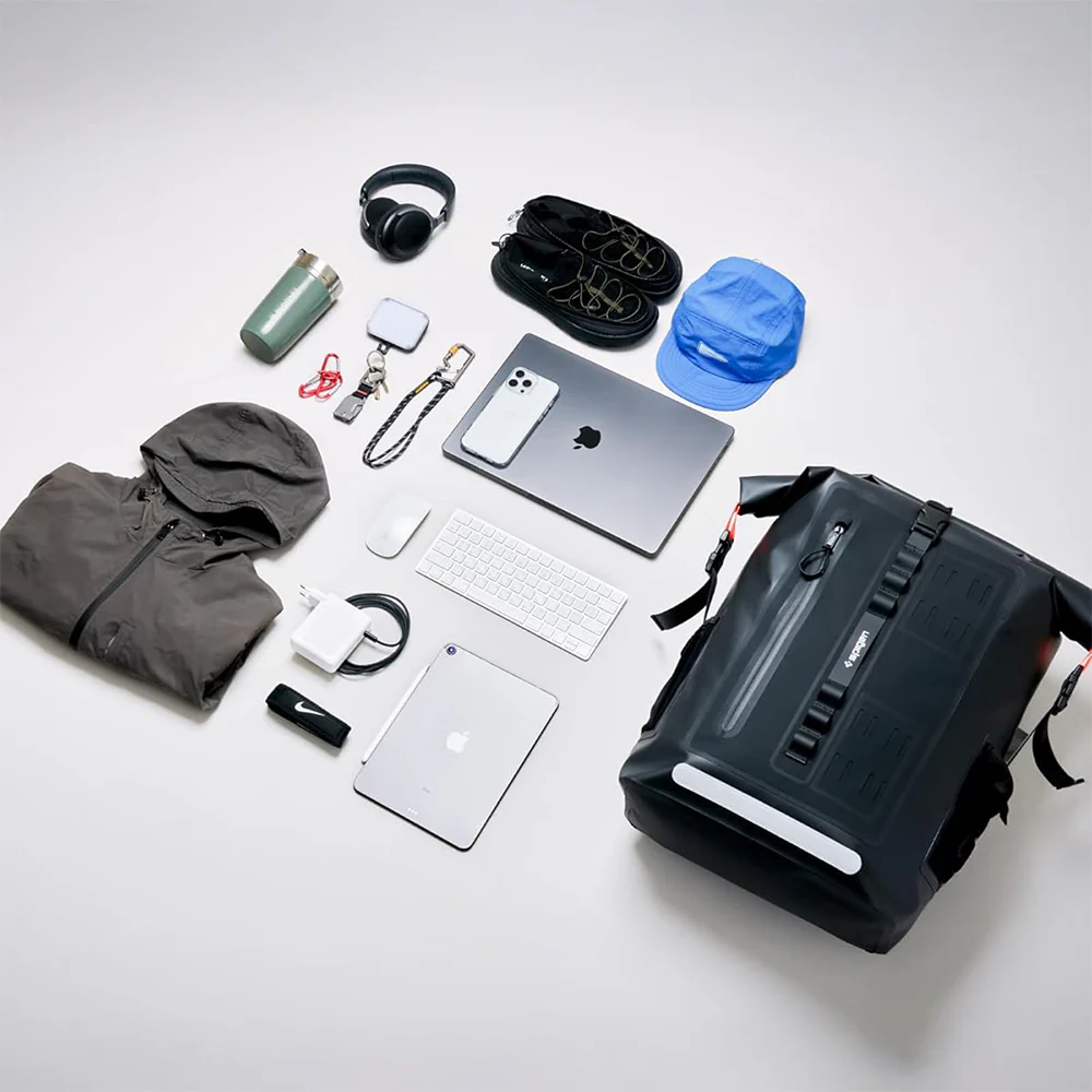 Wasserdichter Laptop-Rucksack bis 16" Spigen Aqua Shield WaterProof, 35L, Schwarz - Image 7