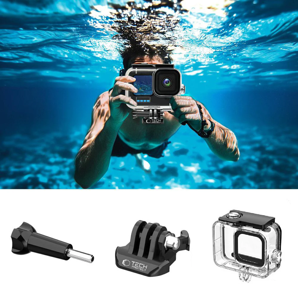 Wasserdichtes Gehäuse für GoPro Hero 9 / 10 / 11 / 12 / 13, Tech-Protect GA200 Waterproof Case, Transparent - Image 3